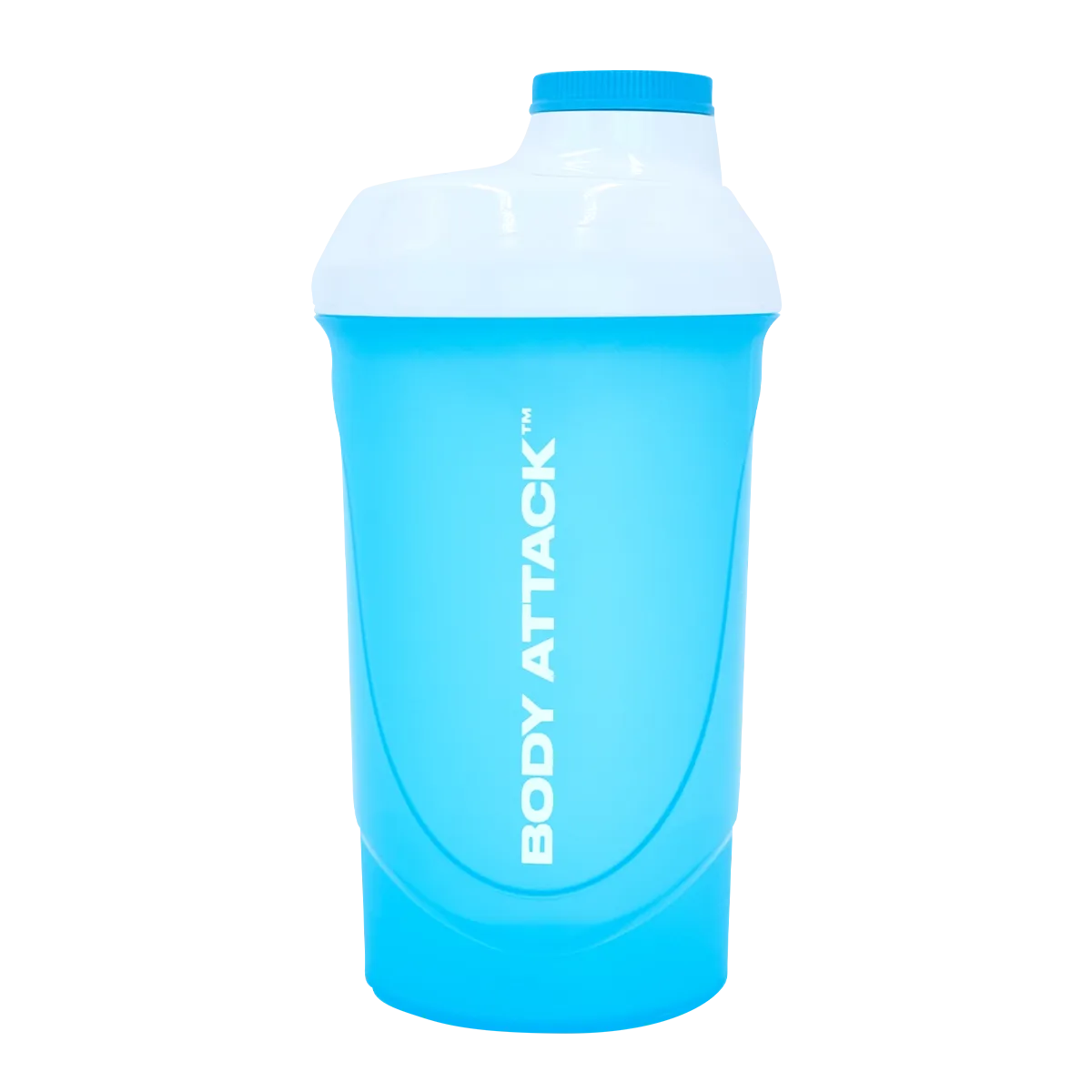 Body Attack Shaker 600ml Blau-Weiß