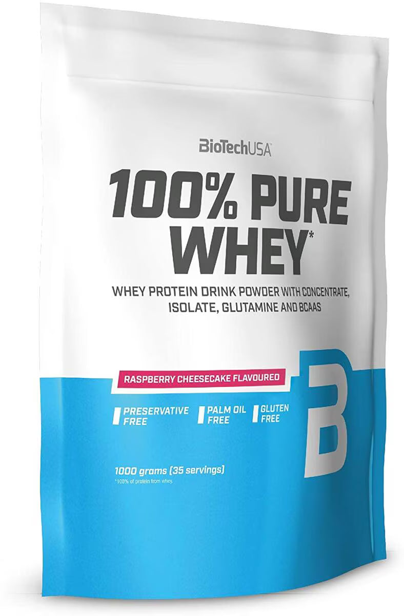 Biotech 100% Pure Whey 1000g Raspberry Cheesecake