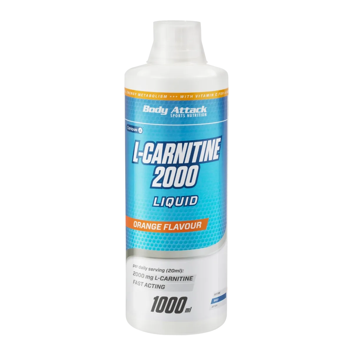 Body Attack L-Carnitine Liquid, 1000ml Orange