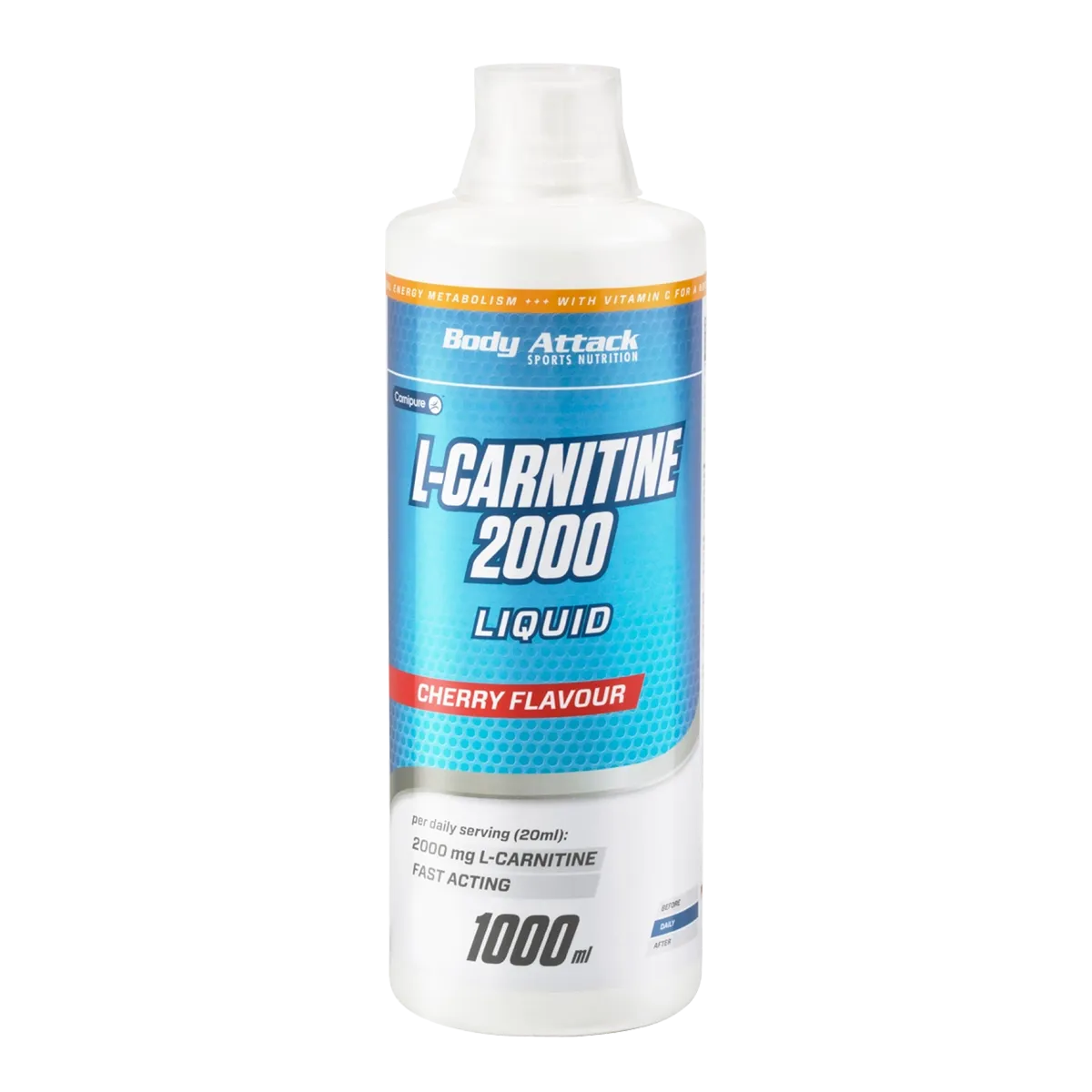 Body Attack L-Carnitine Liquid, 1000ml Cherry