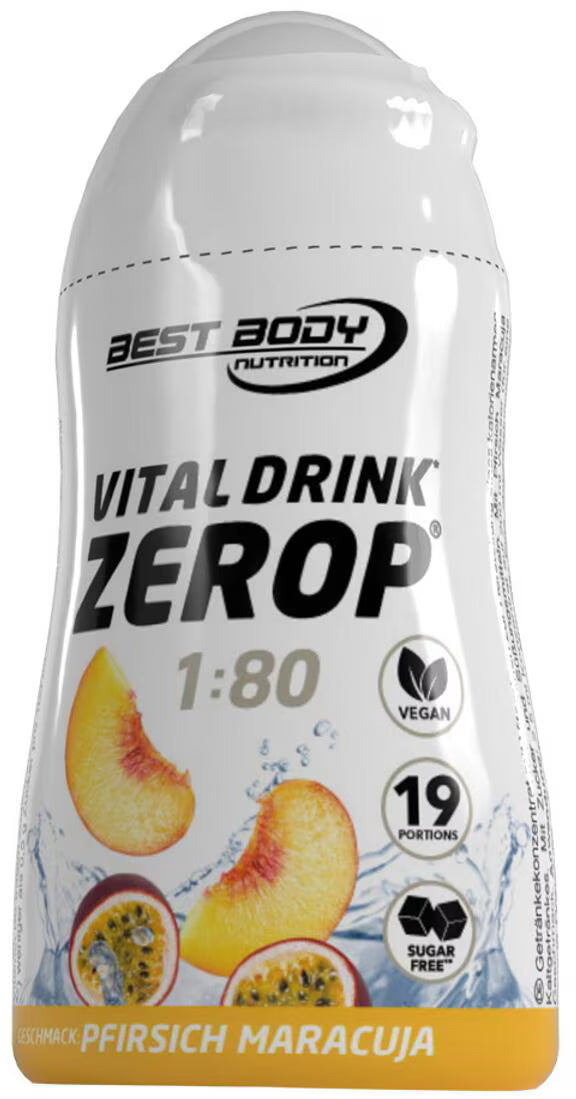 Best Body Vital Drink Flavour Drops 1:80 - 48ml Squeeze Flasche Pfirsich Maracuja