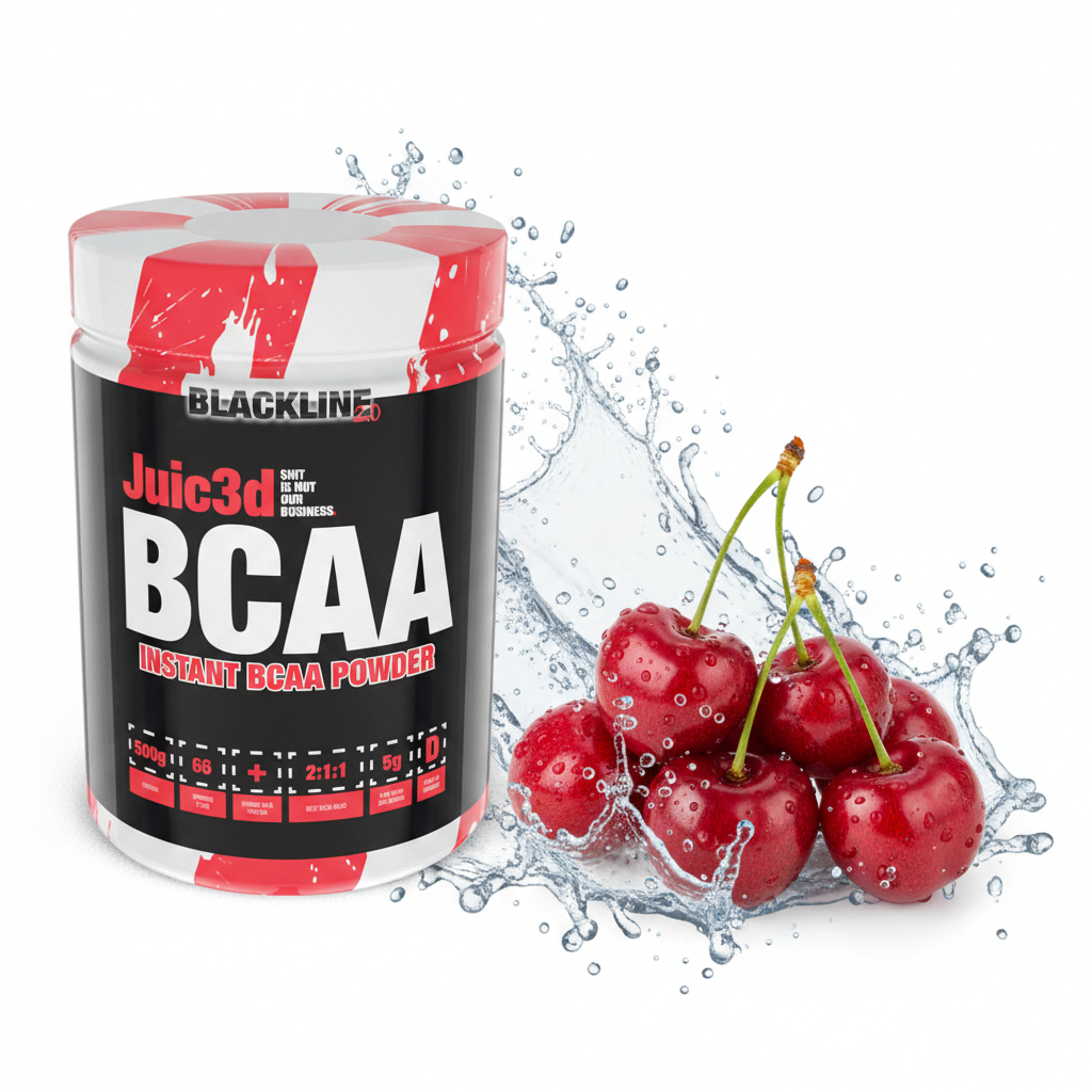 Sinob Juiced BCAA 500g Kirsche mit frischen Kirschen und Wassersplash