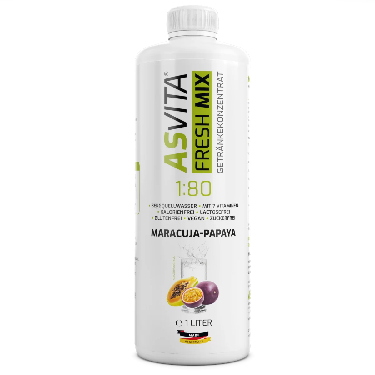 ASVita Fresh Mix Mineralgetränk 1/80 - 1L Maracuja-Papaya