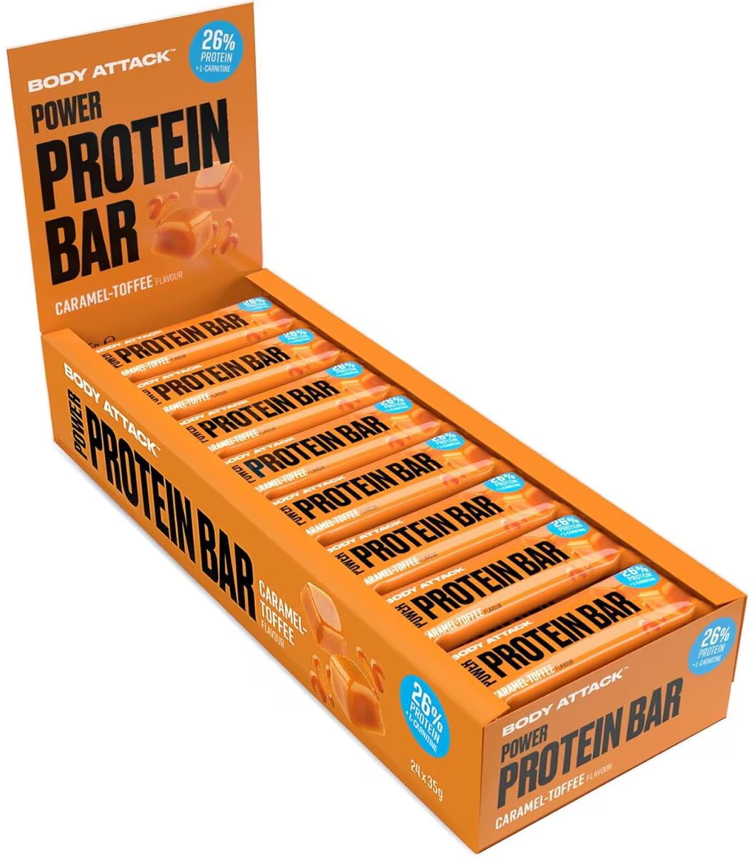 Body Attack Power Protein Bar (24x35g) Caramel Toffee