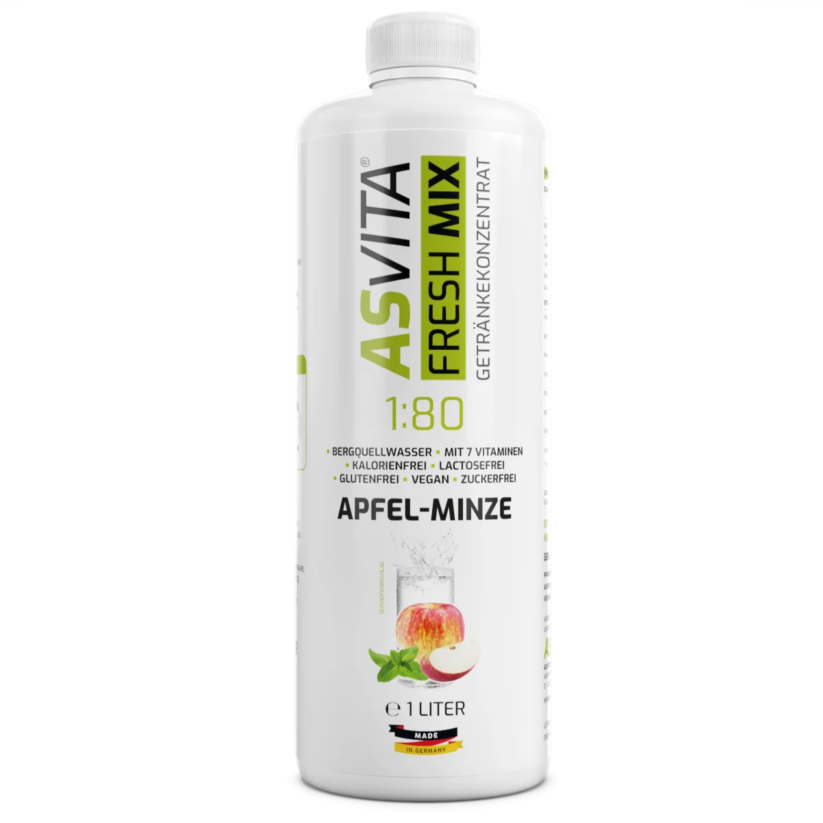 ASVita Fresh Mix Mineralgetränk 1/80 - 1L Apfel - Minze