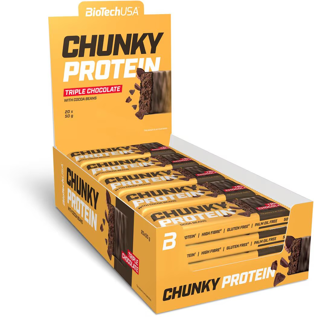 BioTechUSA Chunky Protein Bar Triple Chocolate 20x50g