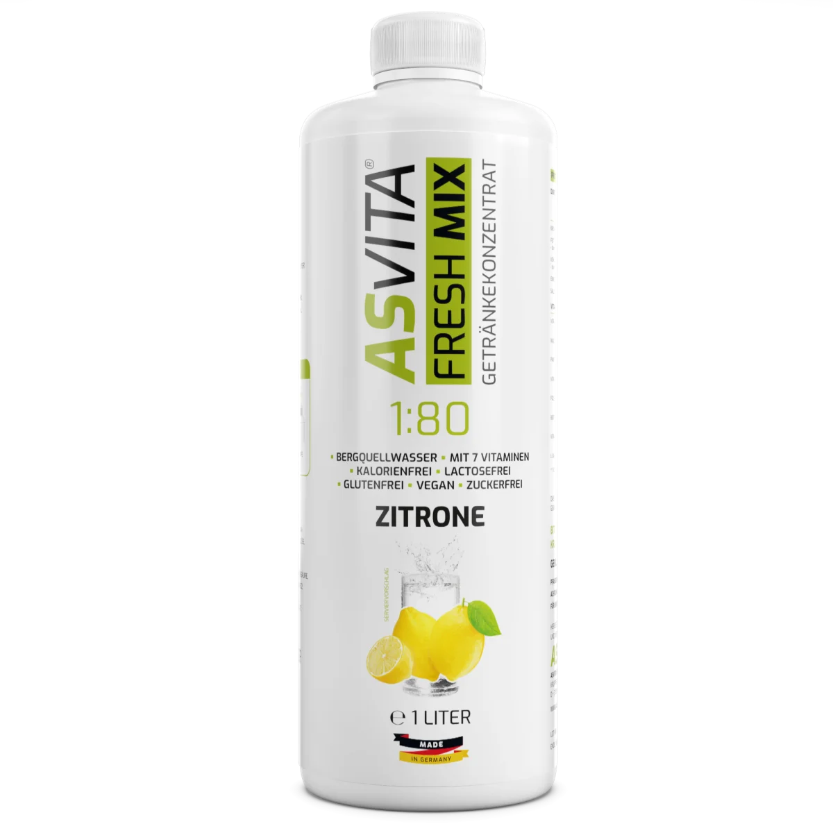 ASVita Fresh Mix Mineralgetränk 1/80 - 1L Zitrone