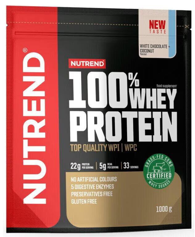 Nutrend 100% Whey Protein 1000g Weiße Schokolade Kokos